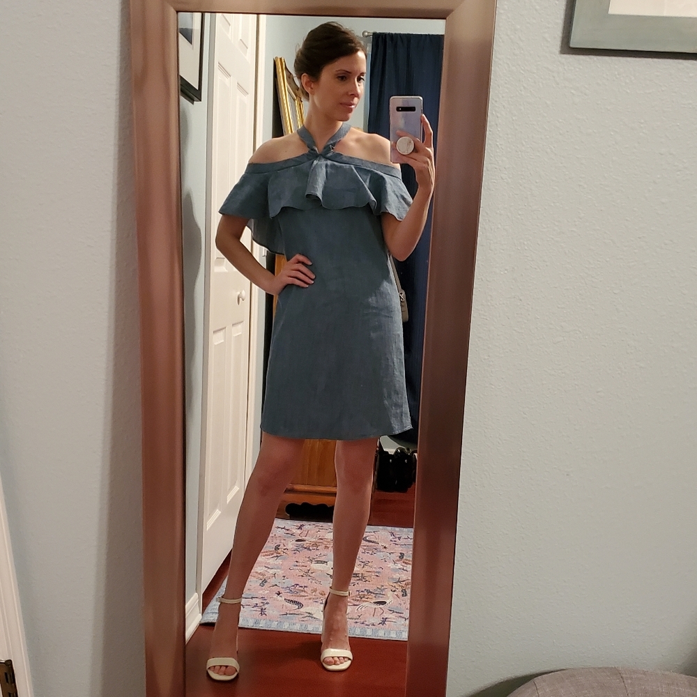 Alice + Olivia linen chambray dress Size XS